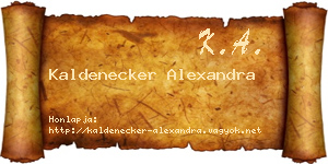 Kaldenecker Alexandra névjegykártya